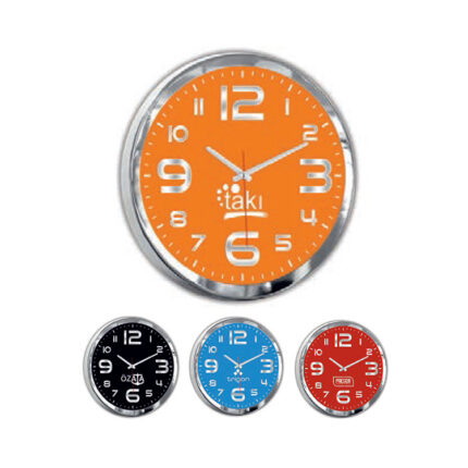 107218 Promosyon Krom Duvar Saati / Kabartma Kadran