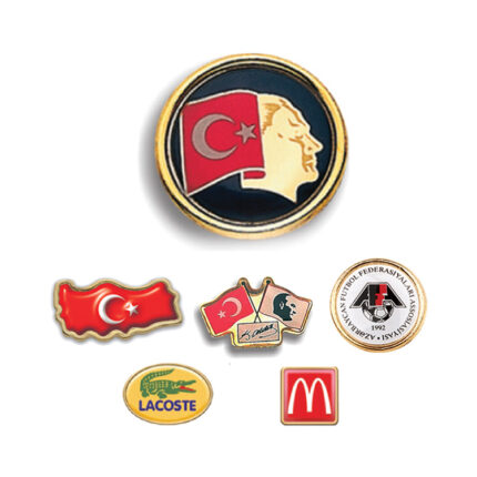 127718 Yaka İğnesi Damla Baskılı