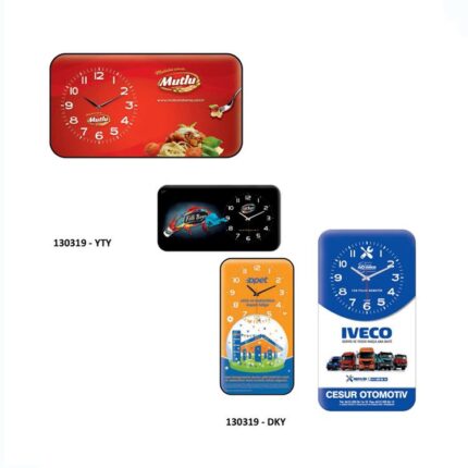 130319 Promosyon Dikdörtgen Bombeli Cam Duvar Saati