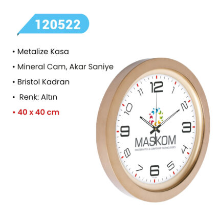 120522 METALİZE DUVAR SAATİ