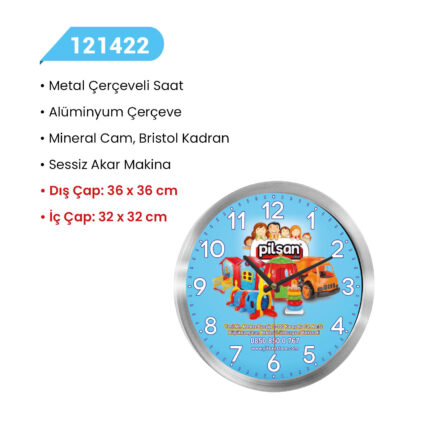 121422 METAL DUVAR SAATİ