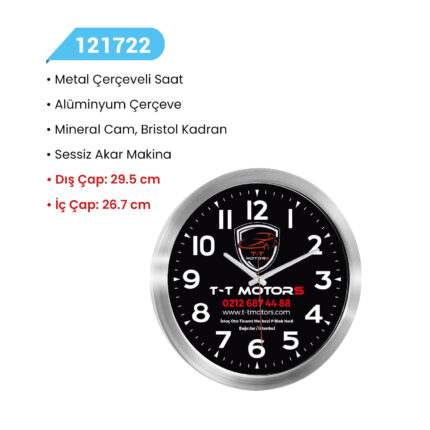 121722 METAL DUVAR SAATİ