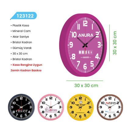 123122 PLASTİK DUVAR SAATİ