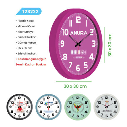 123222 PLASTİK DUVAR SAATİ
