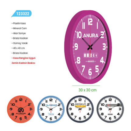 123322 PLASTİK DUVAR SAATİ
