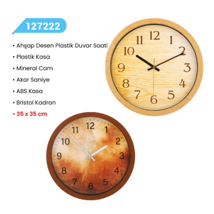 127222 PLASTİK DUVAR SAATİ