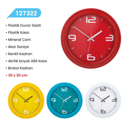 127322 PLASTİK DUVAR SAATİ