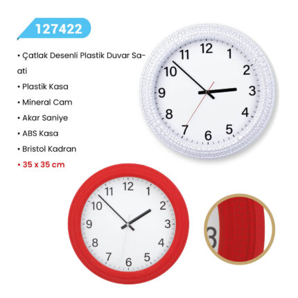 127422 PLASTİK DUVAR SAATİ