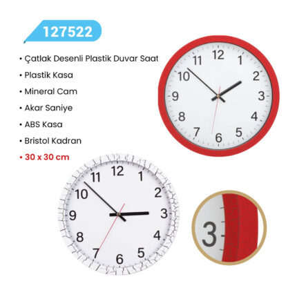 127522 PLASTİK DUVAR SAATİ