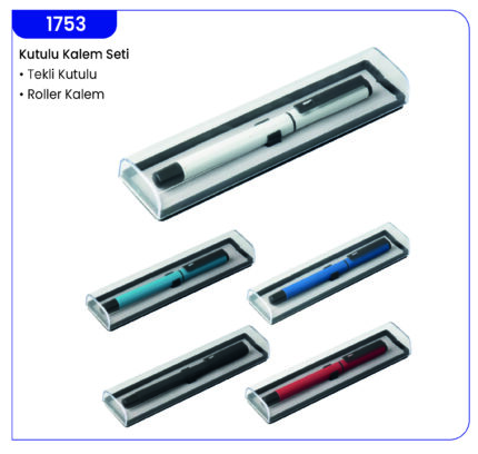 1753 Tekli Kutulu Roller Kalem Seti