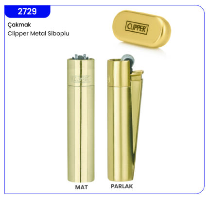 2729 Clipper Metal Siboplu Çakmak